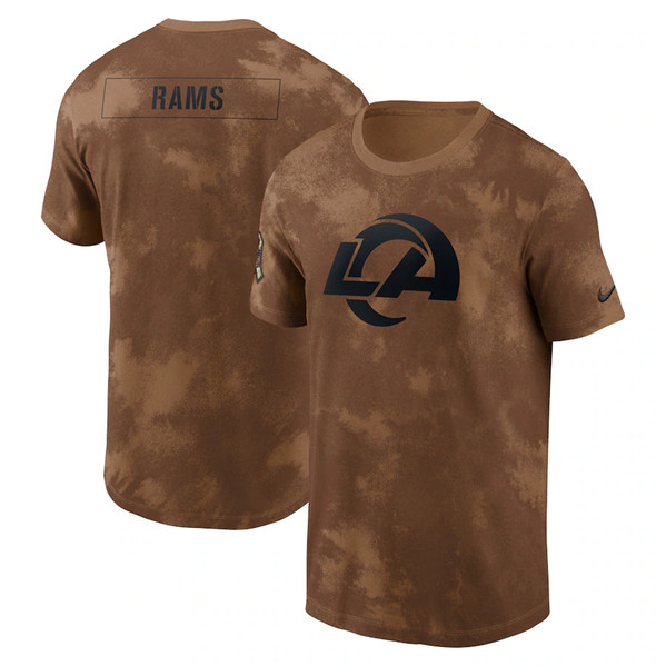 Men's Los Angeles Rams 2023 Brown Salute To Service Sideline T-Shirt - Click Image to Close